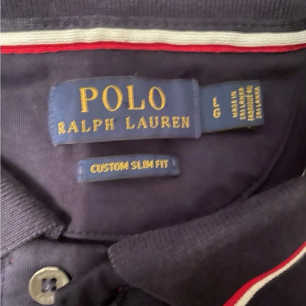 Ralph Lauren Navy Polo with Red Pony and Trim